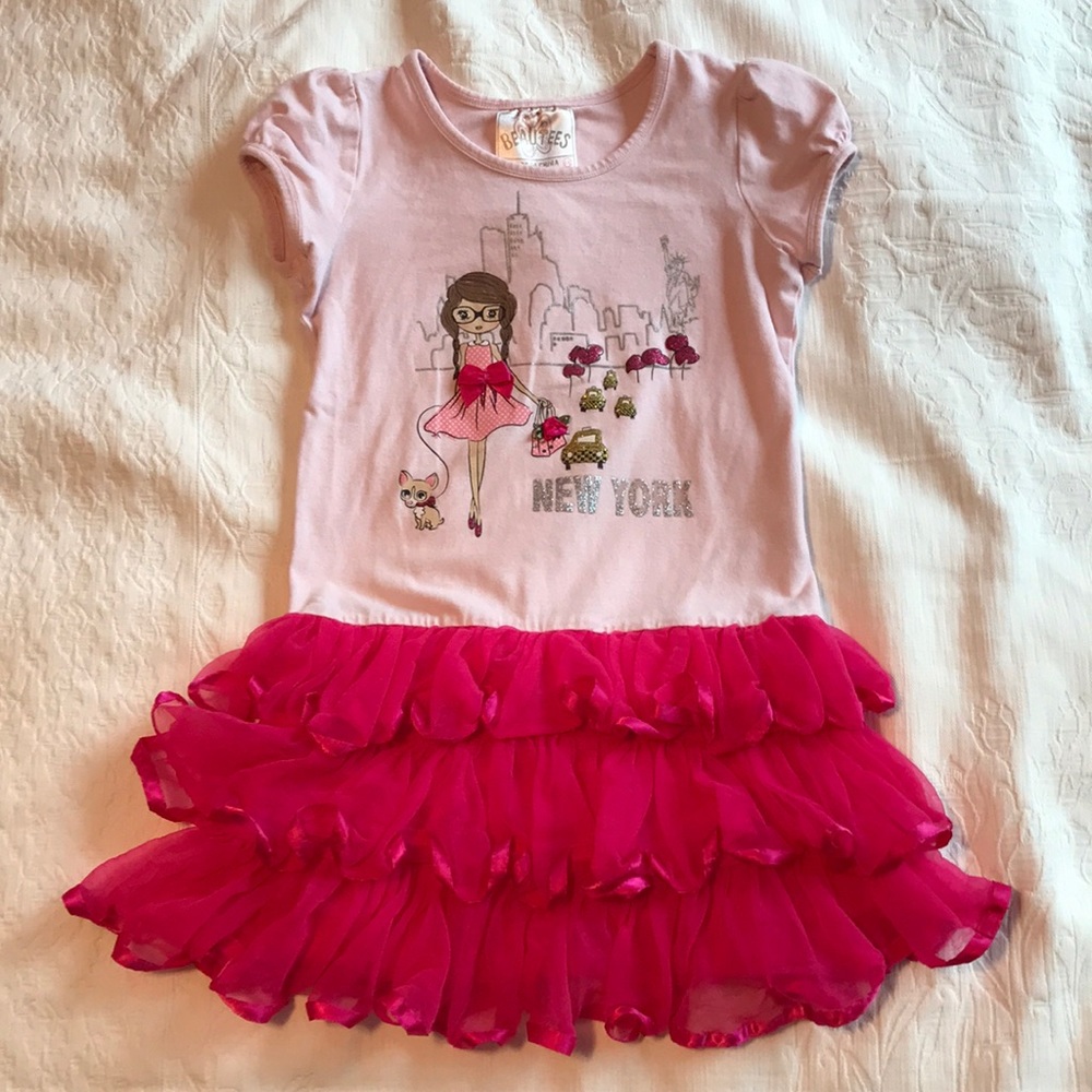 Beauties Pink ruffles dress size 6 x